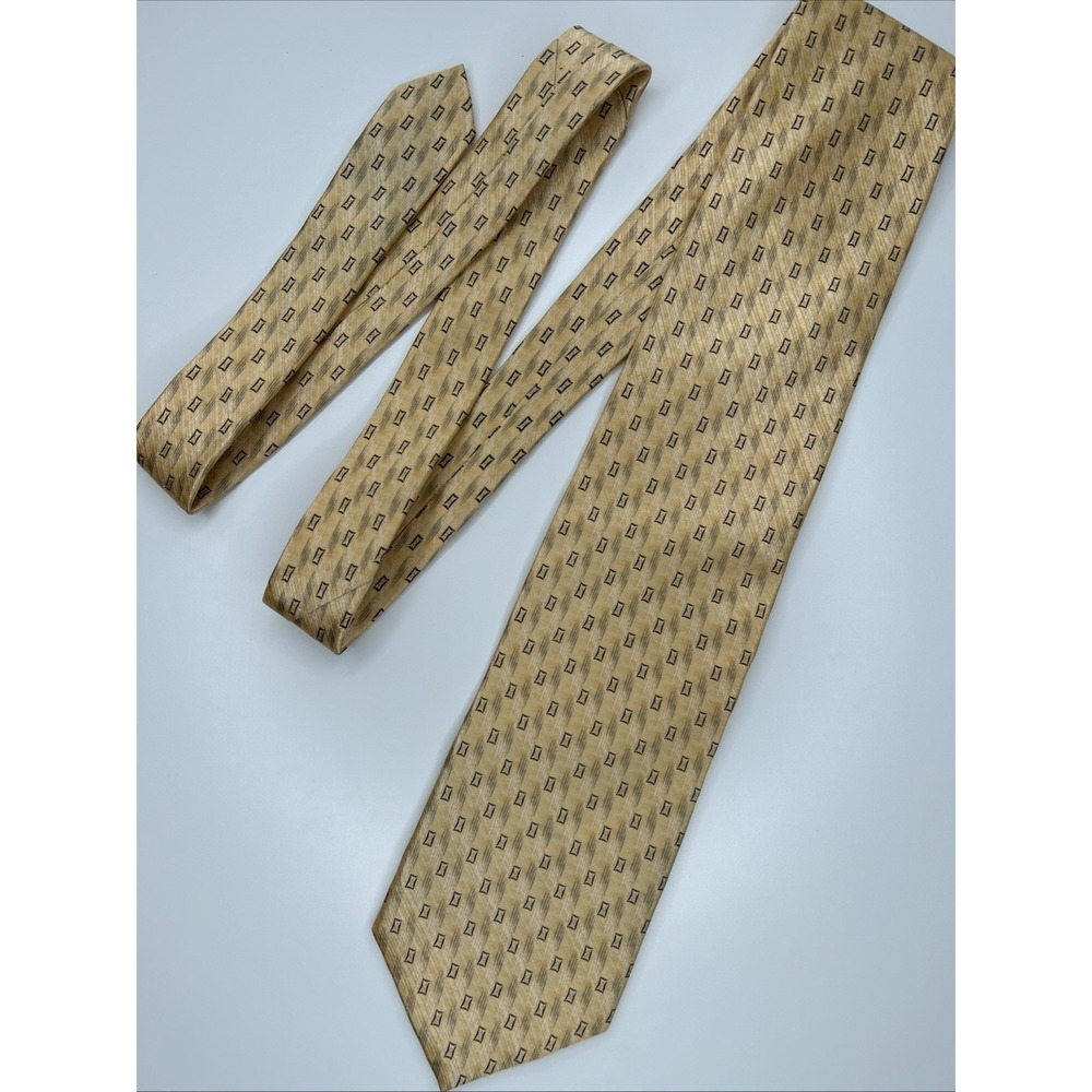 Puritan Men's Silk Necktie Yellow &‎ Navy 3.75x58